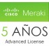 LIC-MX64W-SEC-5YR Licencia y Soporte Cisco Meraki MX64 Advanced 5 años