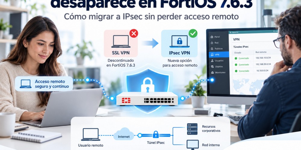 FortiGate SSL VPN desaparece en FortiOS 7.6.3: cómo migrar a IPsec sin dejar usuarios sin acceso