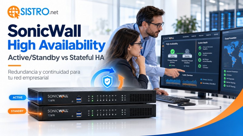 SonicWall High Availability: Active/Standby vs Stateful HA, qué cambia y cuándo conviene