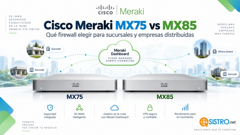 Cisco Meraki MX75 vs MX85: cuál elegir para sucursales y empresas distribuidas