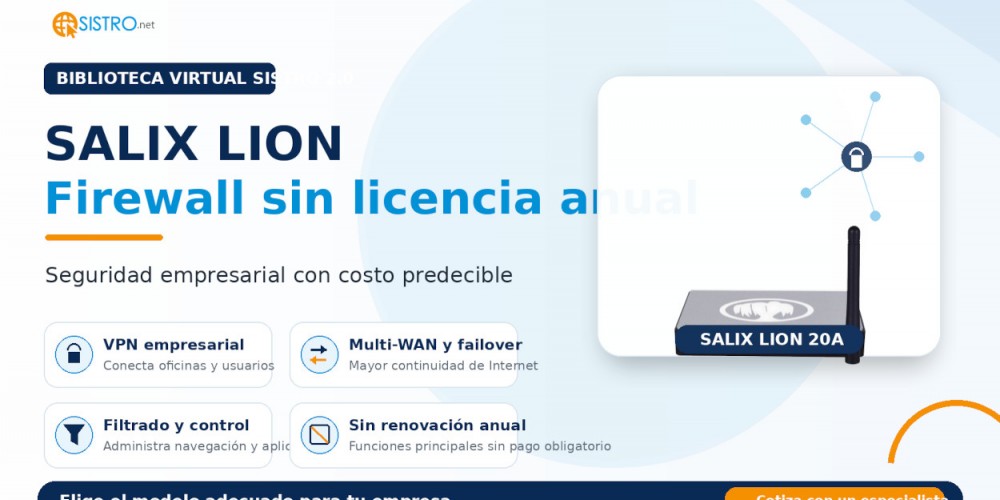 Salix Lion: firewall sin licencia anual, ¿cuándo conviene para una empresa?