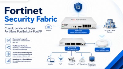 Fortinet Security Fabric explicado: cuándo conviene integrar FortiGate, FortiSwitch y FortiAP