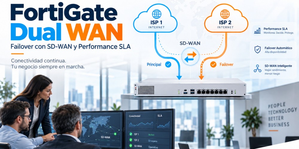 FortiGate Dual WAN: cómo diseñar failover con SD-WAN y Performance SLA sin esperar a que Internet se caiga