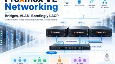 Proxmox VE Networking: cómo diseñar Bridges, VLAN, Bonding y LACP sin crear puntos únicos de falla