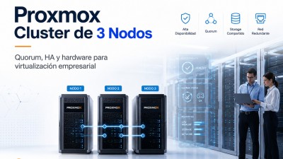 Proxmox cluster de 3 nodos: cuándo conviene, qué hardware necesitas y cómo diseñar HA correctamente