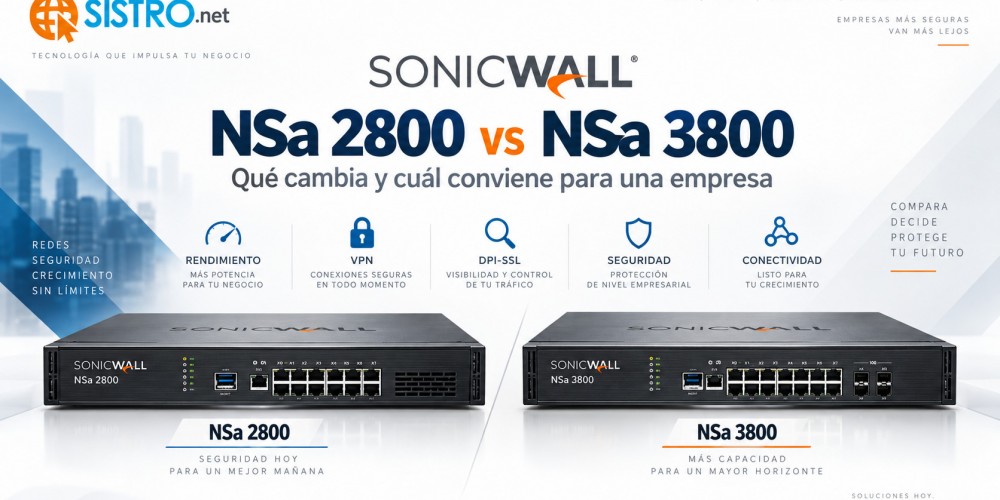 SonicWall NSa 2800 vs NSa 3800: qué cambia y cuál conviene para una empresa