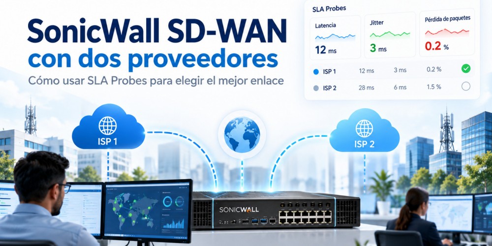 SonicWall SD-WAN con dos proveedores: cómo usar SLA Probes para elegir el mejor enlace