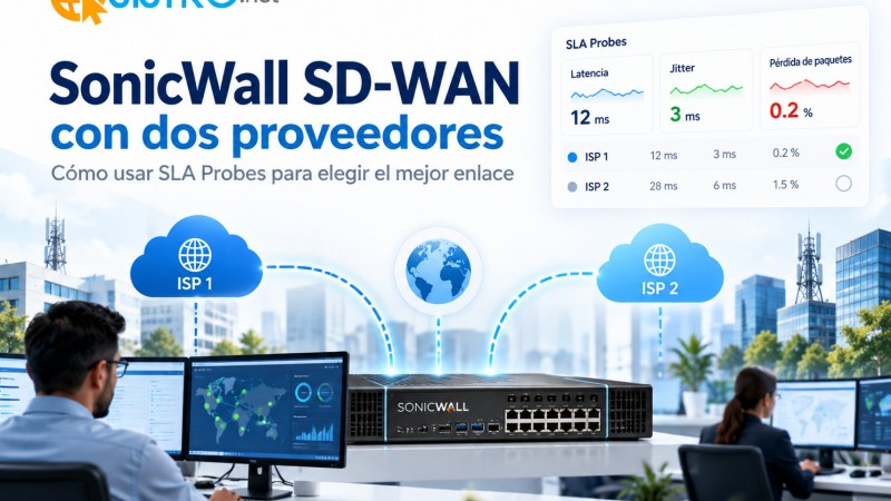 SonicWall SD-WAN con dos proveedores: cómo usar SLA Probes para elegir el mejor enlace