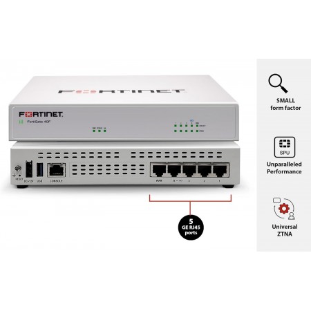 Fortinet FortiGate  Firewall con Enterprise Protection Bundle 1 Año (FG-40F-BDL-809-12)