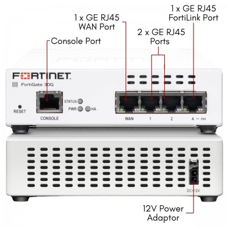 Fortinet FortiGate 30G Firewall con Enterprise Protection Bundle 1 Año (FG-30G-BDL-809-12)