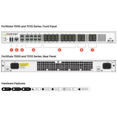 FortiGate 701G Firewall + Licencia UTP 3 Años