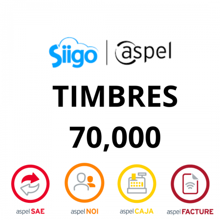 Aspel Timbres Aspel, Folios DIgitales On Line CFDI, Paquete Anual de 70000 Timbres