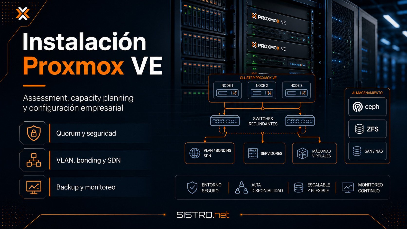 Instalacion con Proxmox Ve para Empresas Instalación Proxmox VE cluster empresarial SISTRO